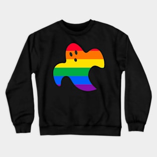 Spooky Ghost LGBT Gay Pride Flag Crewneck Sweatshirt